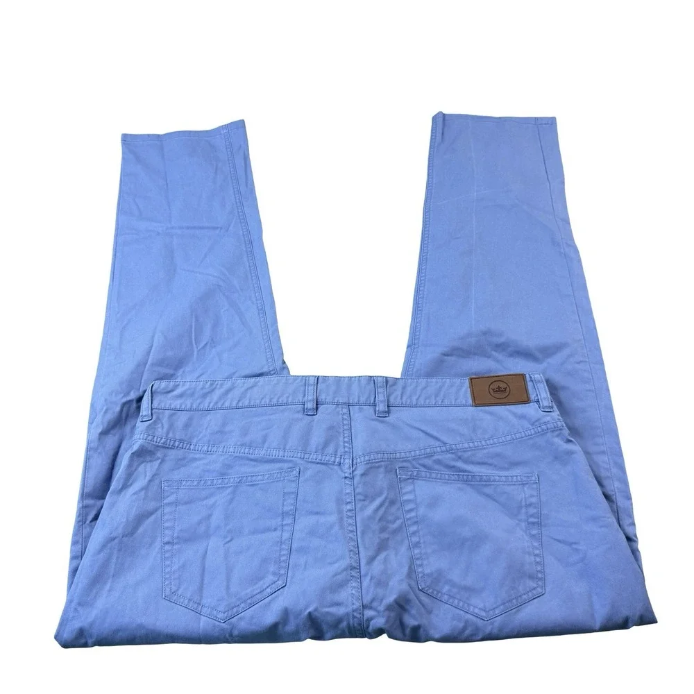 Peter Millar Blue Sateen 5 Pocket Mens Cotton Golf Pant Size 38X30